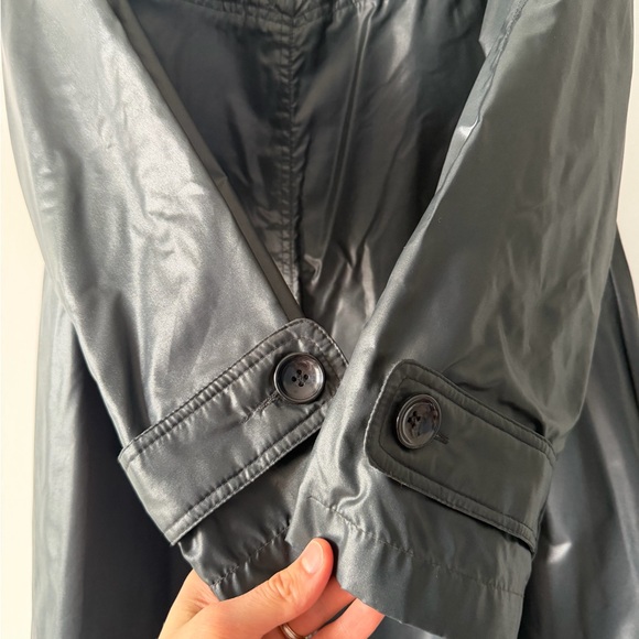 Black A-line Nylon Coat - Picture 5 of 7